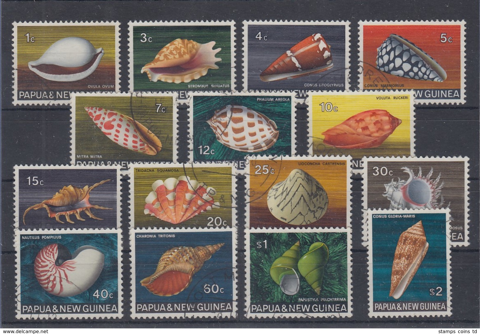 Papua Neu Guinea 1968 Schnecken Muscheln Tintenfische Mi.-Nr. 139-53 Satz  O - Papua-Neuguinea