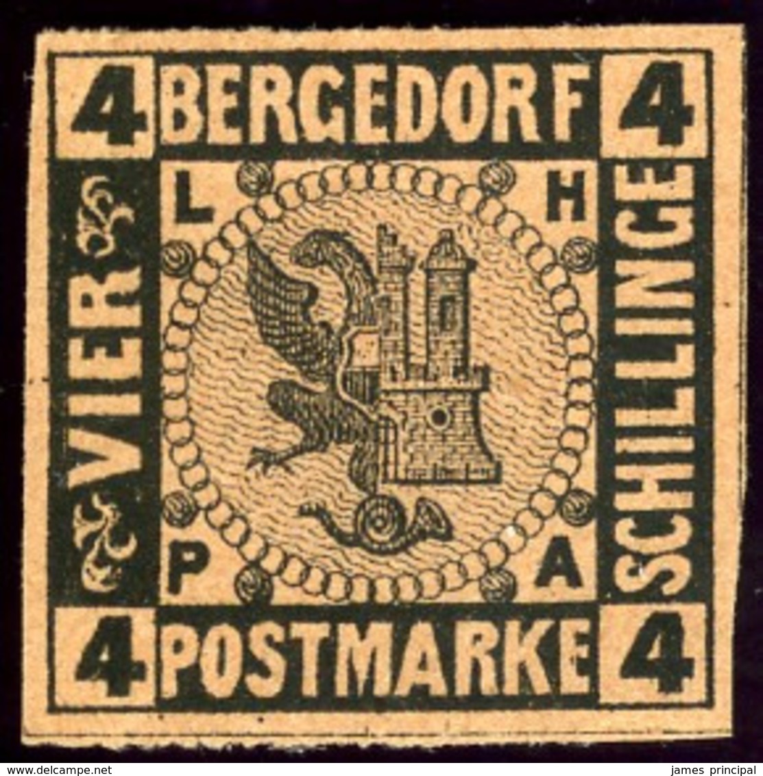 Bergedorf. Scott #5. Mint. ** - Bergedorf