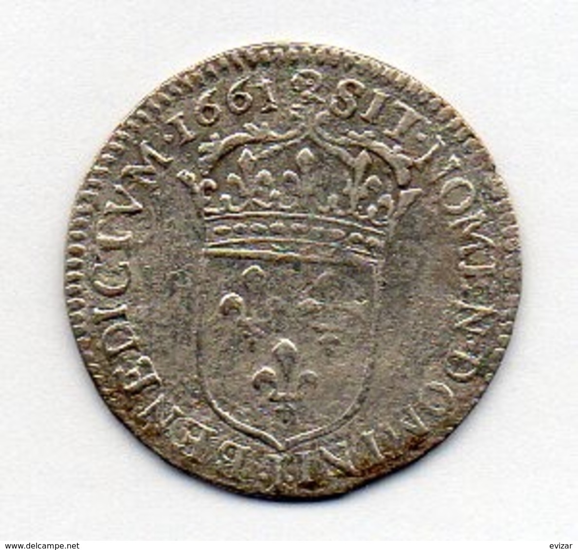 FRANCE, 1/12 Ecu, 1661, Silver. - 1610-1643 Luigi XIII Il Giusto