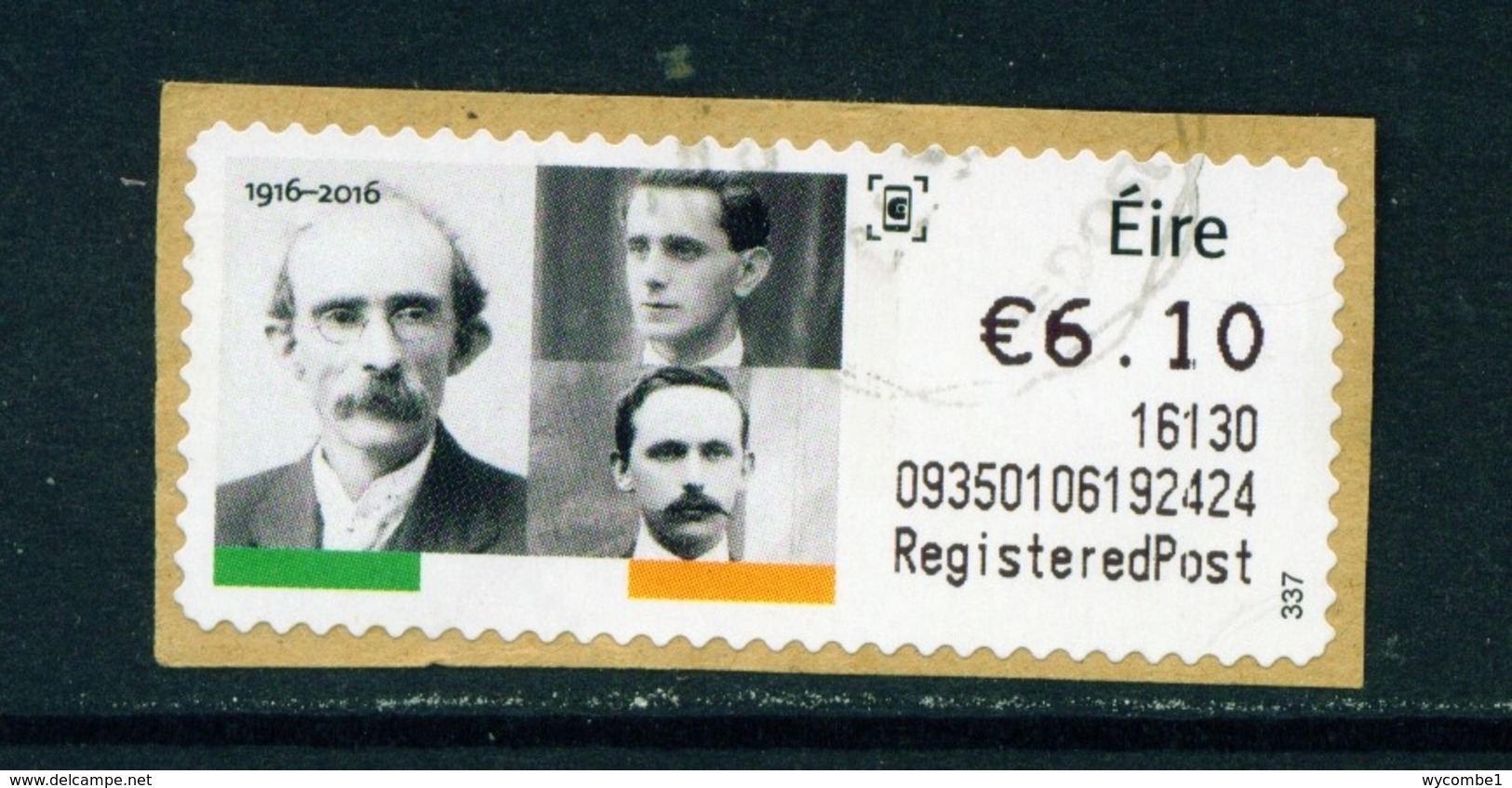 IRELAND  -  2016 Easter Rising SOAR (Stamp On A Roll)  CDS  Used On Piece As Scan - Oblitérés