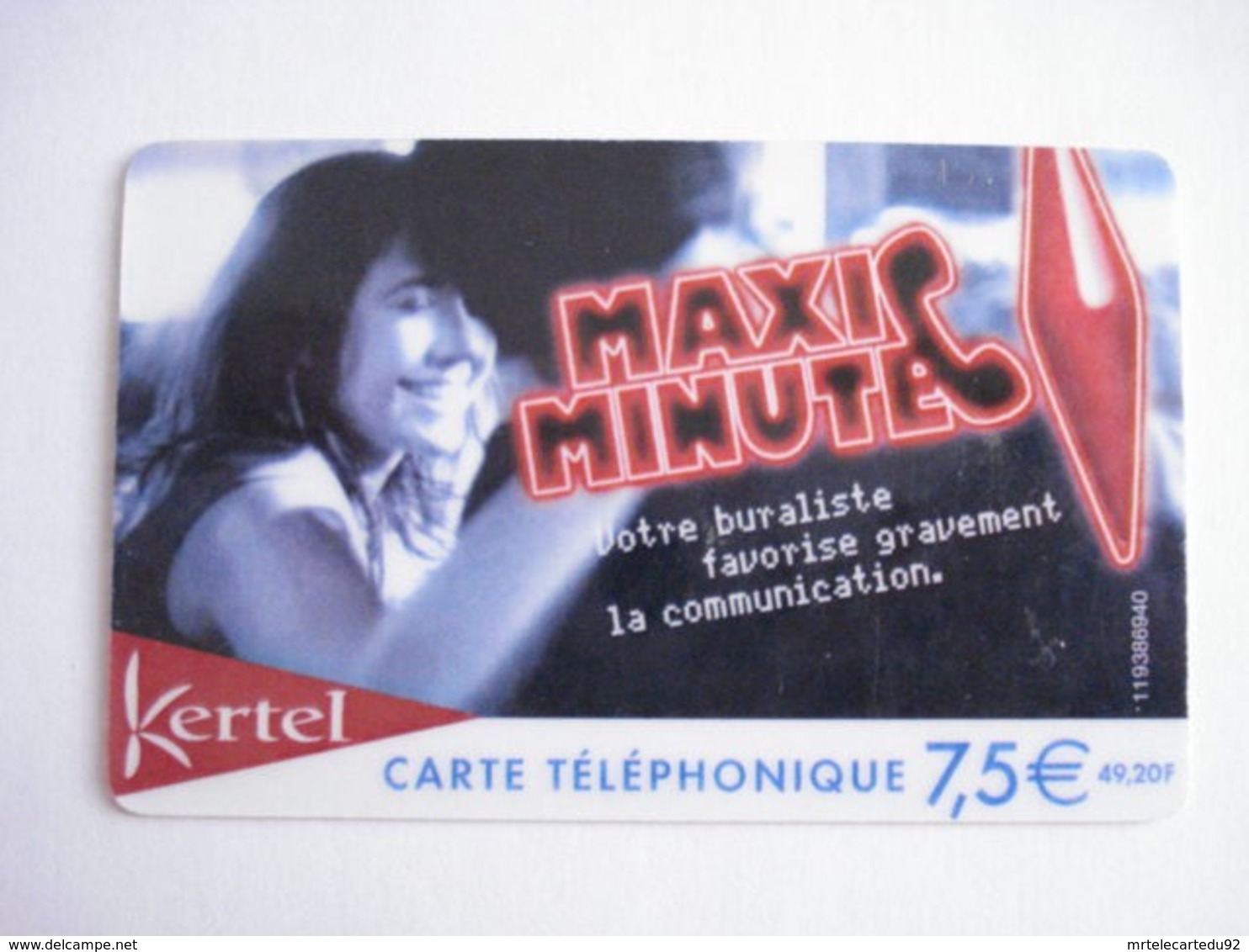 Carte Téléphonique Prépayée " KERTEL  7,5 € "  (utilisée Luxe). - Per Cellulari (ricariche)
