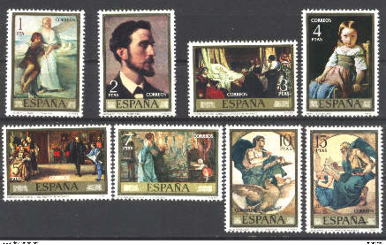 Spain 1974. Eduardo Rosales Ed 2203-10 (**) Mi 2098-2105 - Unused Stamps