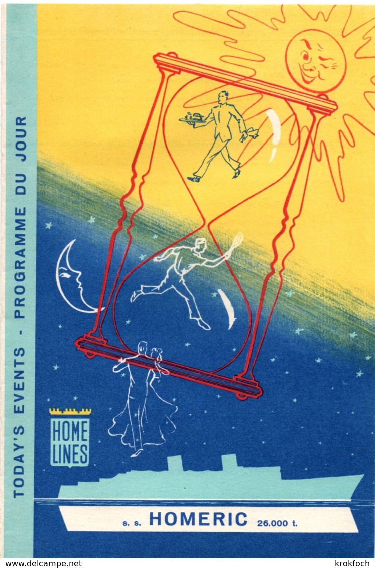 Paquebot Homeric 1960 - 3 Programme Du Jour - Today's Event - 3 Exemplaires Différents - 25 X 16 Cm - Autres & Non Classés