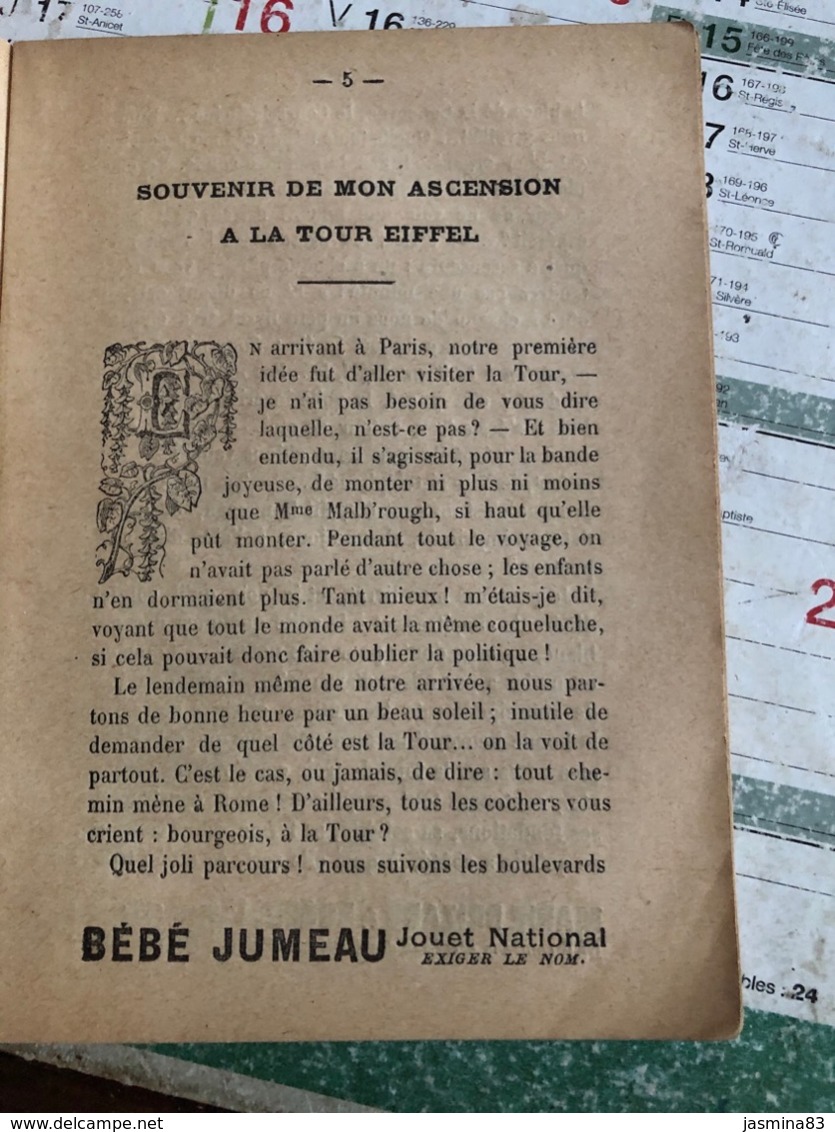 Souvenir De Mon Ascension à La Tour Eiffel (livre De 96 Pages De 10 Cm Sur 13,6cm) - Tourisme