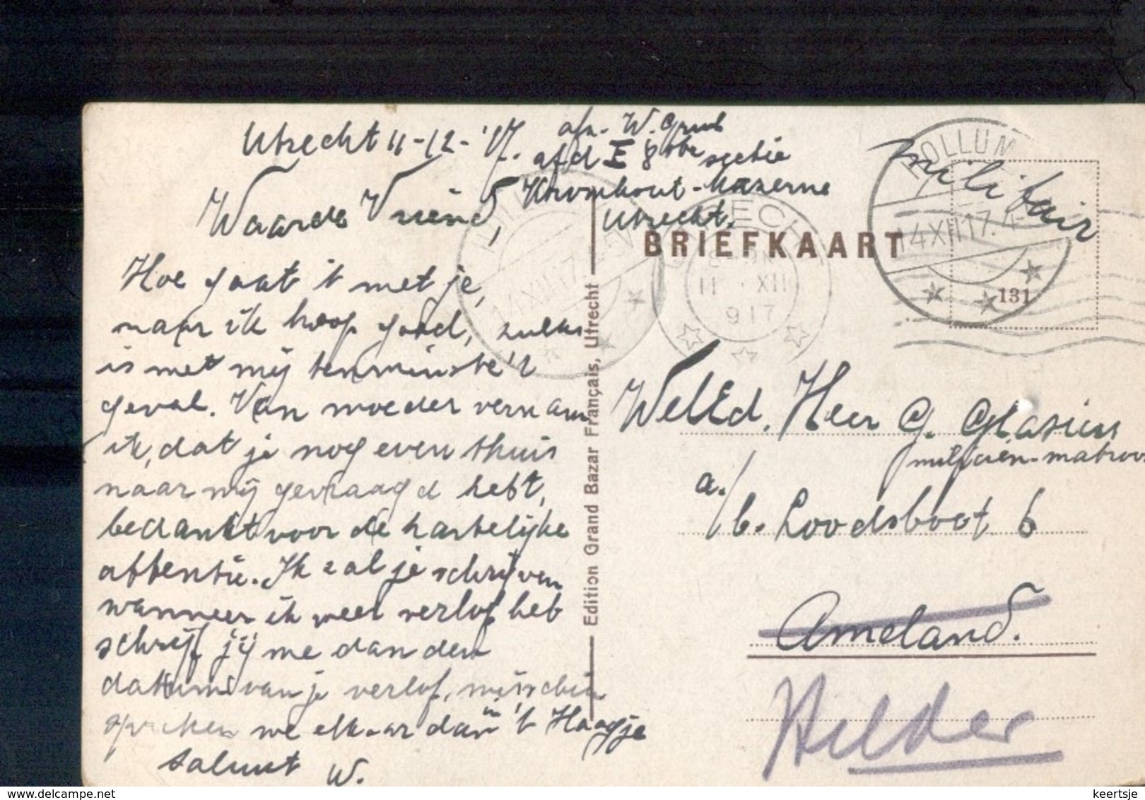 Hollum - Langebalk - Militair Verzonden - 1917 - Poststempel