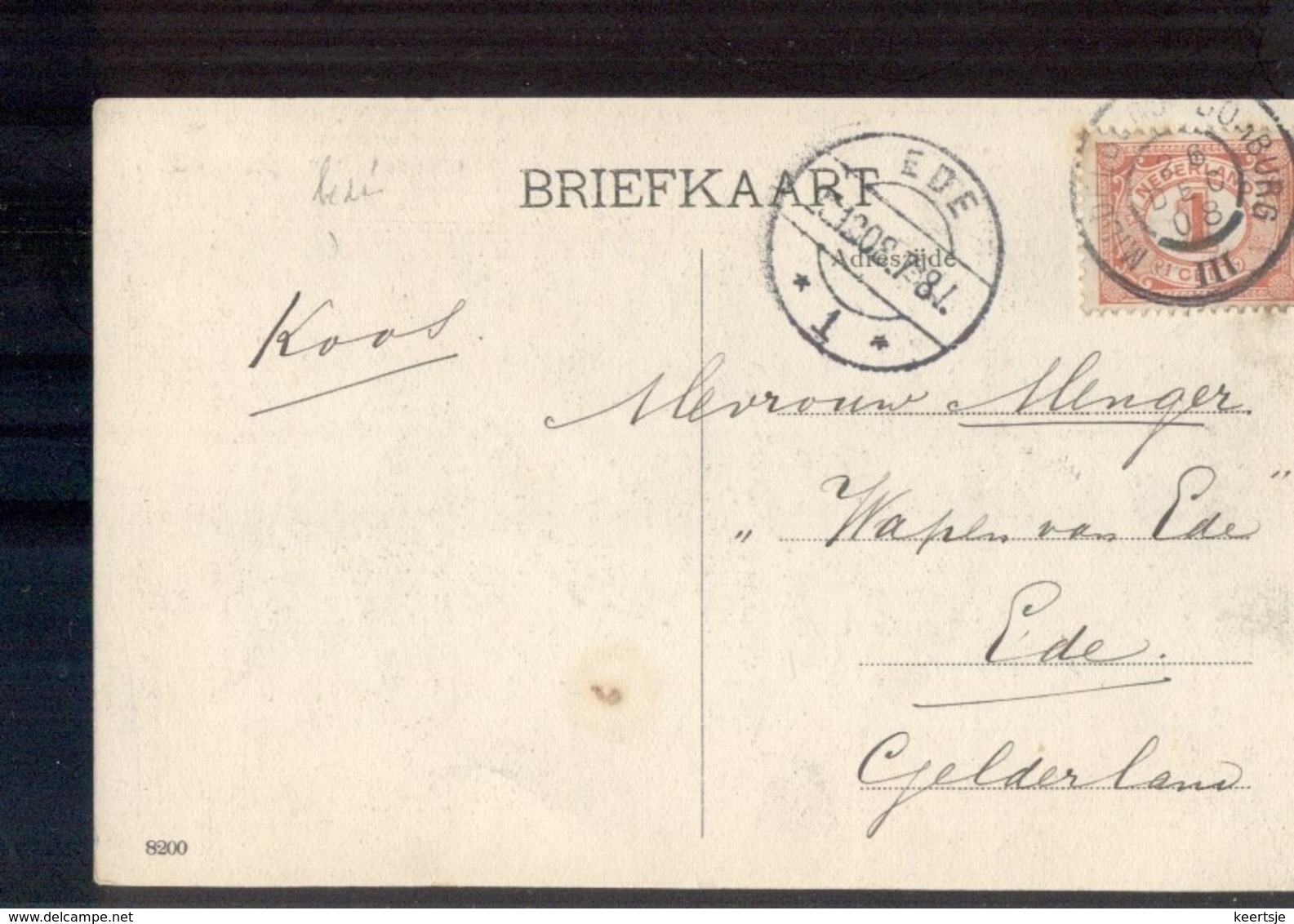Middelburg Domburg III - Grootrond - Ede Langebalk - 1908 - Marcophilie