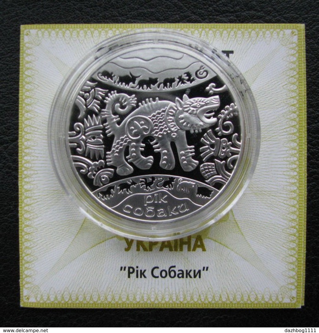 Ukraine Silver Coin Dog Year Eastern Calendar 5 UAH 2006 Proof - Ukraine