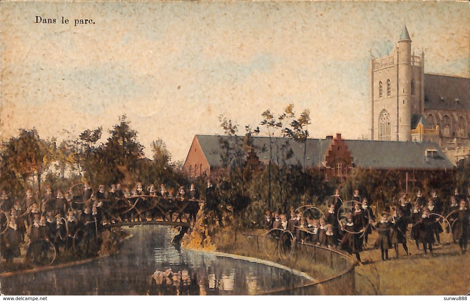 Wavre Notre Dame - Etablissement Des Ursulines  - Dans Le Parc (top Animatie, Gekleurd, E & B 1912) - Sint-Katelijne-Waver