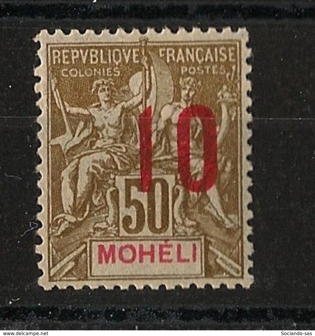 Moheli - 1912 - N°Yv. 22A - 10 Sur 50c - Variété Chiffres Espacés - Neuf Luxe ** / MNH / Postfrisch - Nuovi