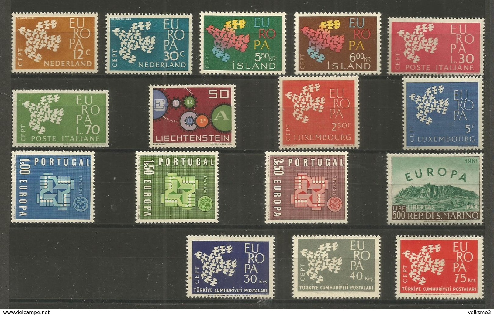 16 Stamps DIFFERENT - MNH - Europa-CEPT - Art - 1961 - 1961