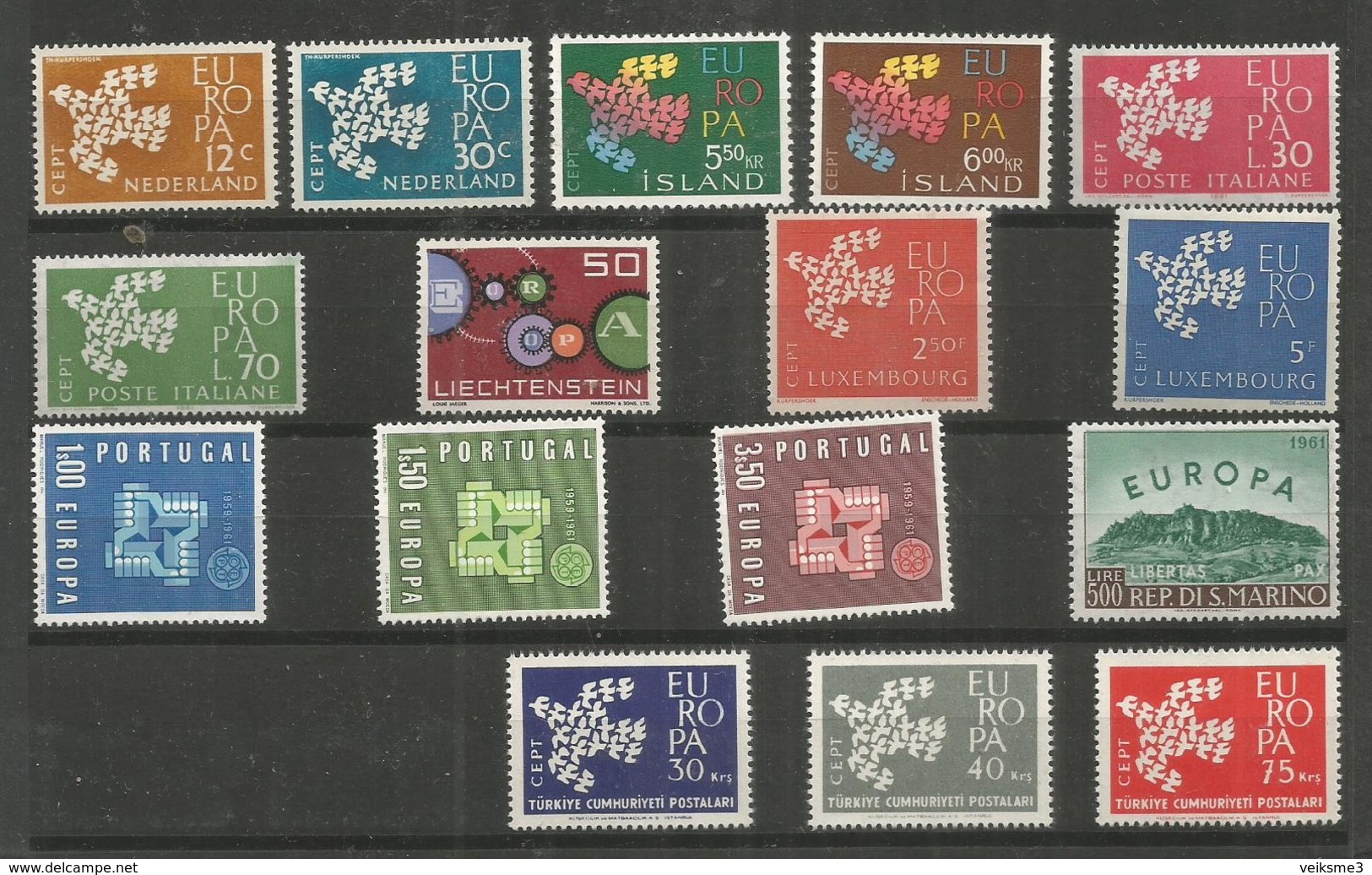 16 Stamps DIFFERENT - MNH - Europa-CEPT - Art - 1961 - 1961