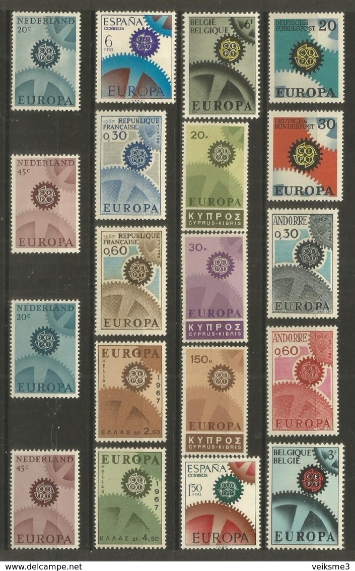 19 Stamps DIFFERENT - MNH - Europa-CEPT - Art - 1967 - 1967