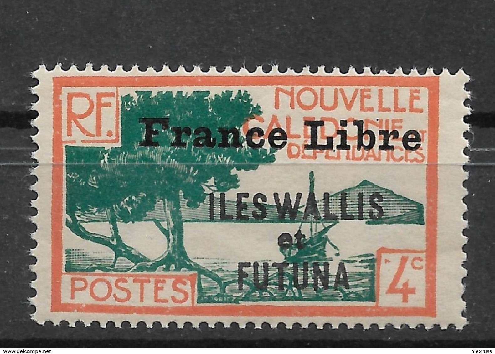 Wallis & Futuna 1941-43, France Libre, 4c Scott # 97 ,VF MVLH*OG (K-8) - Neufs