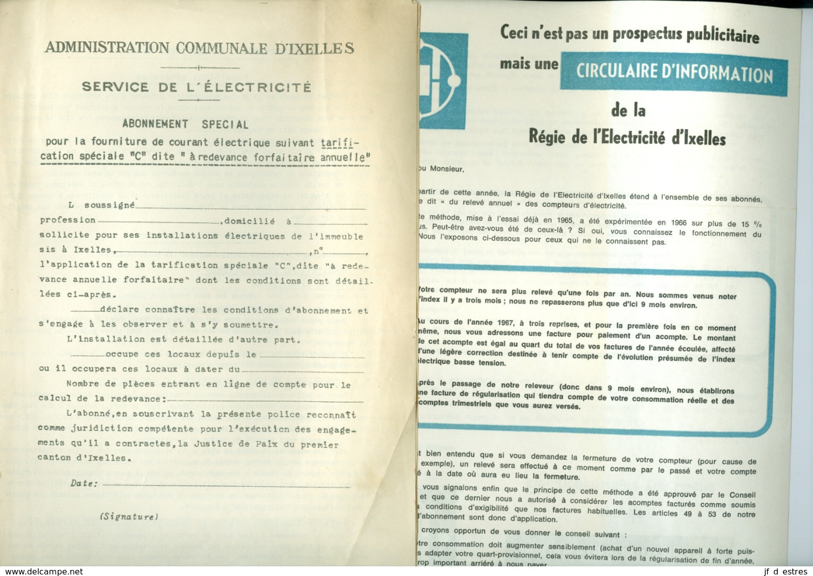 7 Documents Service De L'électricité Régie De L'électricité Ixelles, Intergaz Bruxelles , 1948-1967 - Électricité & Gaz