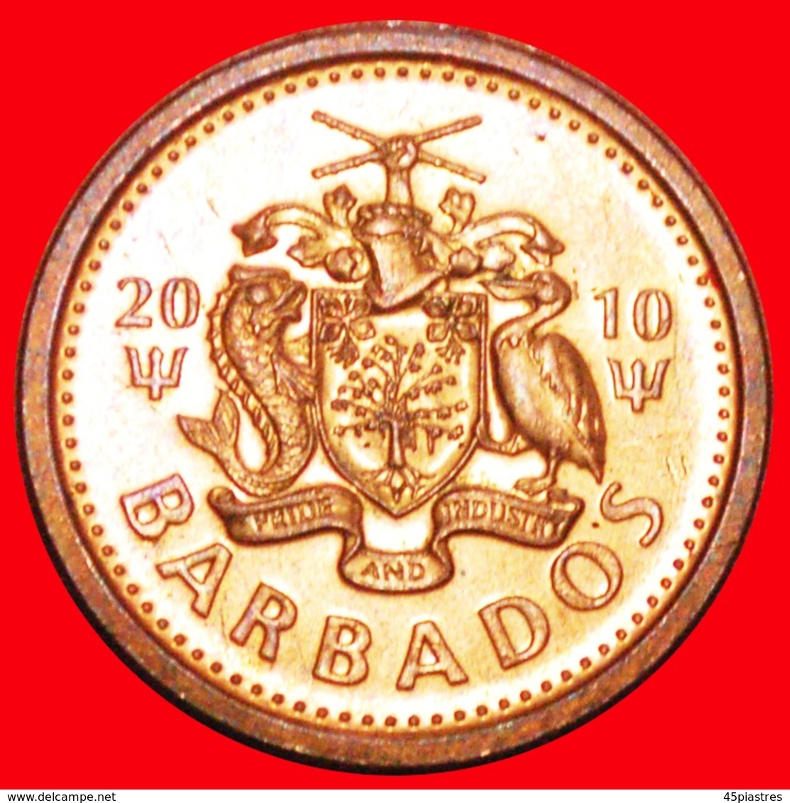 * GREAT BRITAIN (2007-2012): BARBADOS ★ 1 CENT 2010 MINT LUSTRE!  LOW START ★ NO RESERVE! - Barbados