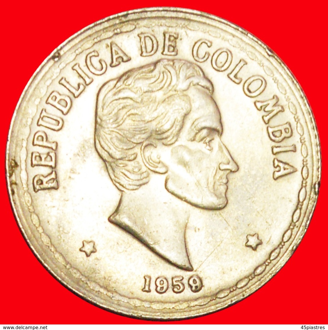 + BOLIVAR (1783-1830): COLOMBIA ★ 20 CENTAVOS 1959! LOW START ★ NO RESERVE! - Colombia