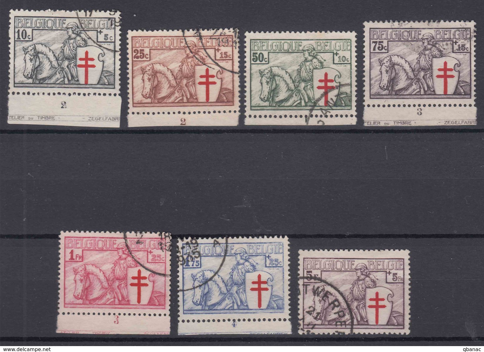 Belgium 1934 TBC Mi#386-392 COB#394-400 Used - Used Stamps