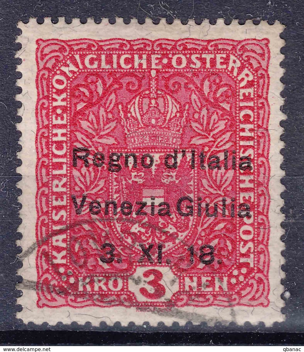 Italy Venezia Giulia 1918 Sassone#16 Used 3 Kronen - Venezia Giuliana