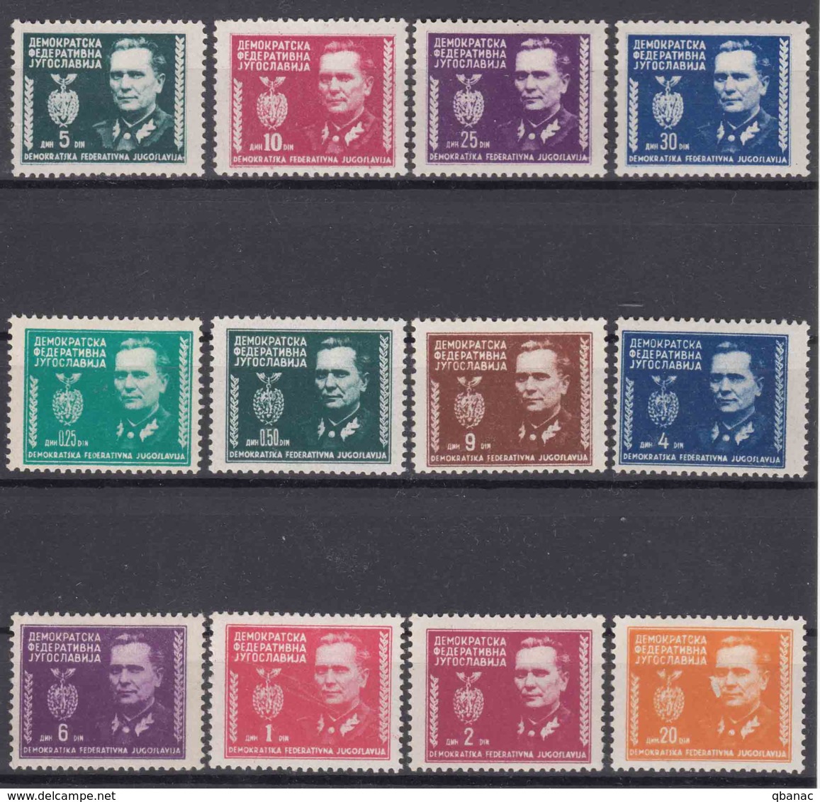 Yugoslavia Republic, President Tito 1945 Mi#545-457 And Mi#461-468 Mint Hinged - Ongebruikt