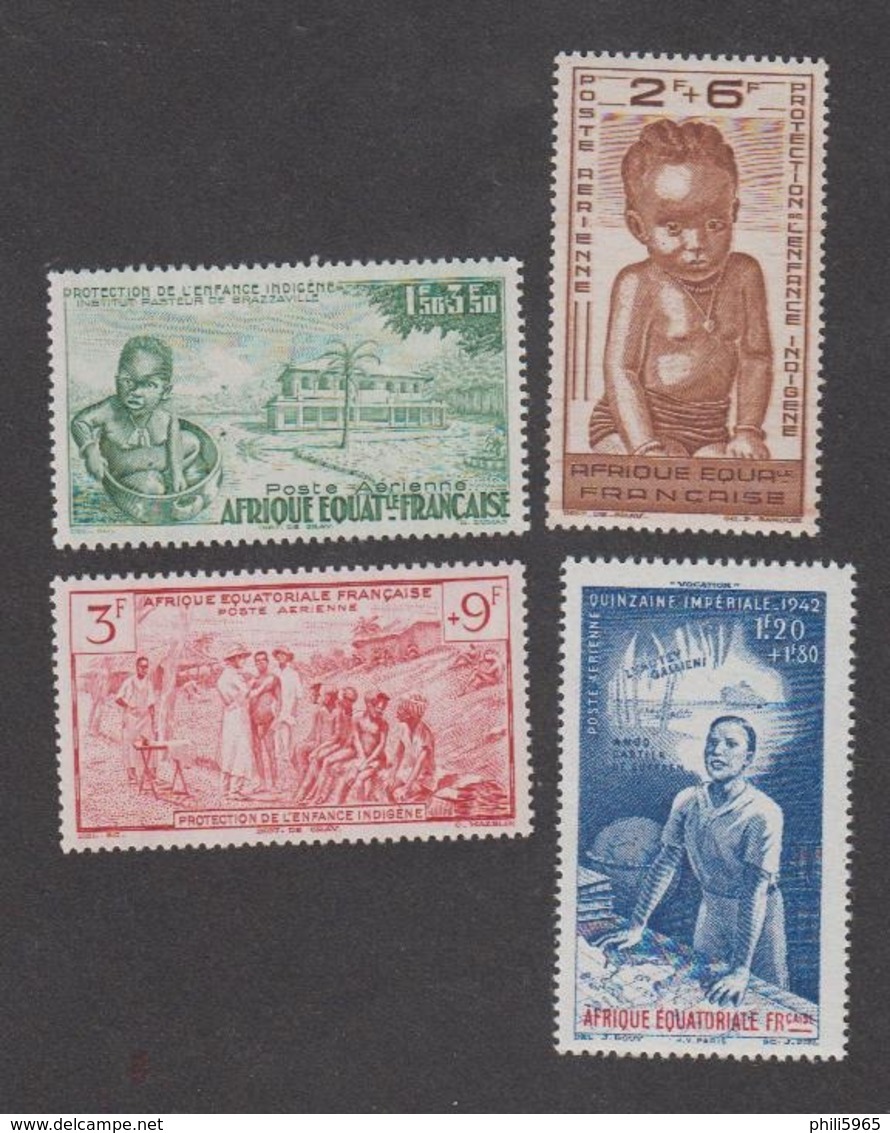 Colonies Françaises -Timbres Neufs ** Afrique Equatoriale Française PA N°10 à 13 - Neufs