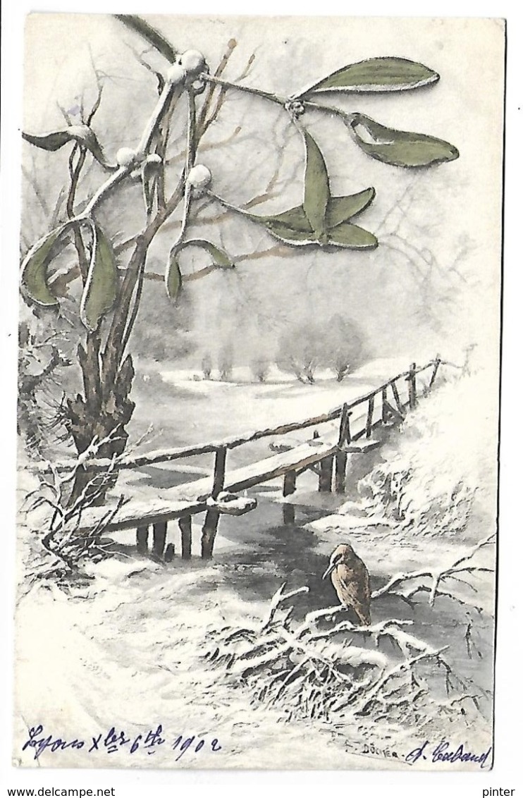 Oiseau Et Paysage Neigeux - Illustrateur MM VIENNE - Vienne