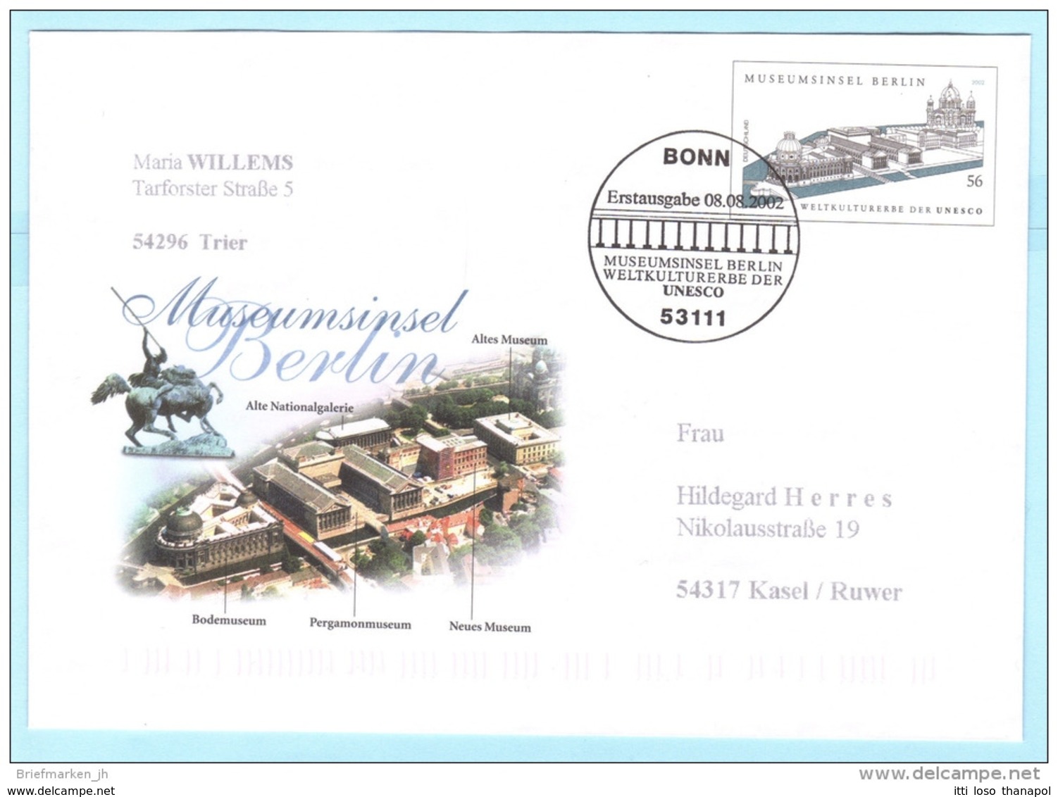 BUND BRD Brief Cover Used Ganzsache FDC Museumsinsel Berlin (30360) - Umschläge - Gebraucht