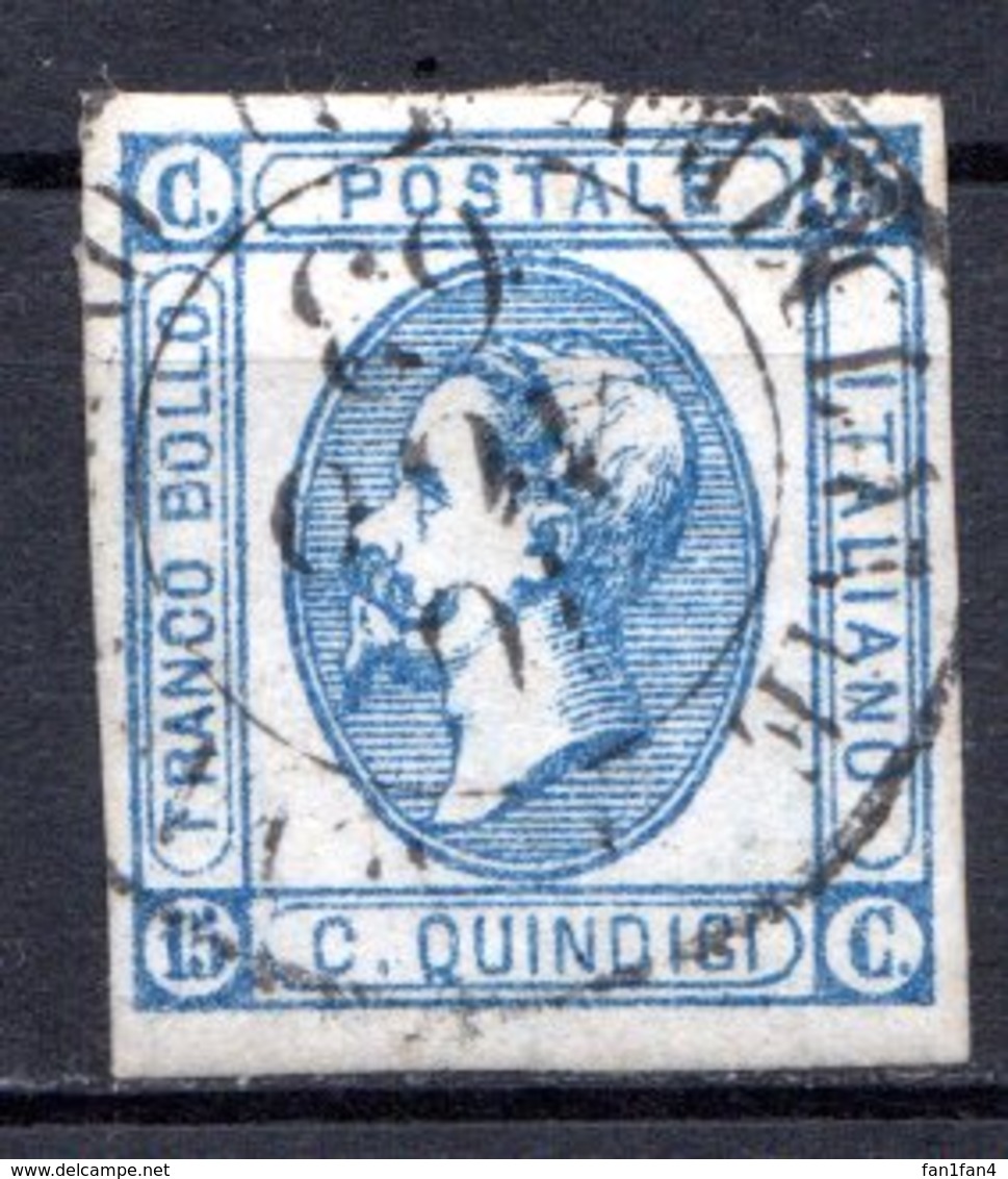 ITALIE (Royaume) - 1863 - N° 10 - 15 C. Bleu - (Effigie De Victor-Emmanuel II En Relief) - Gebraucht