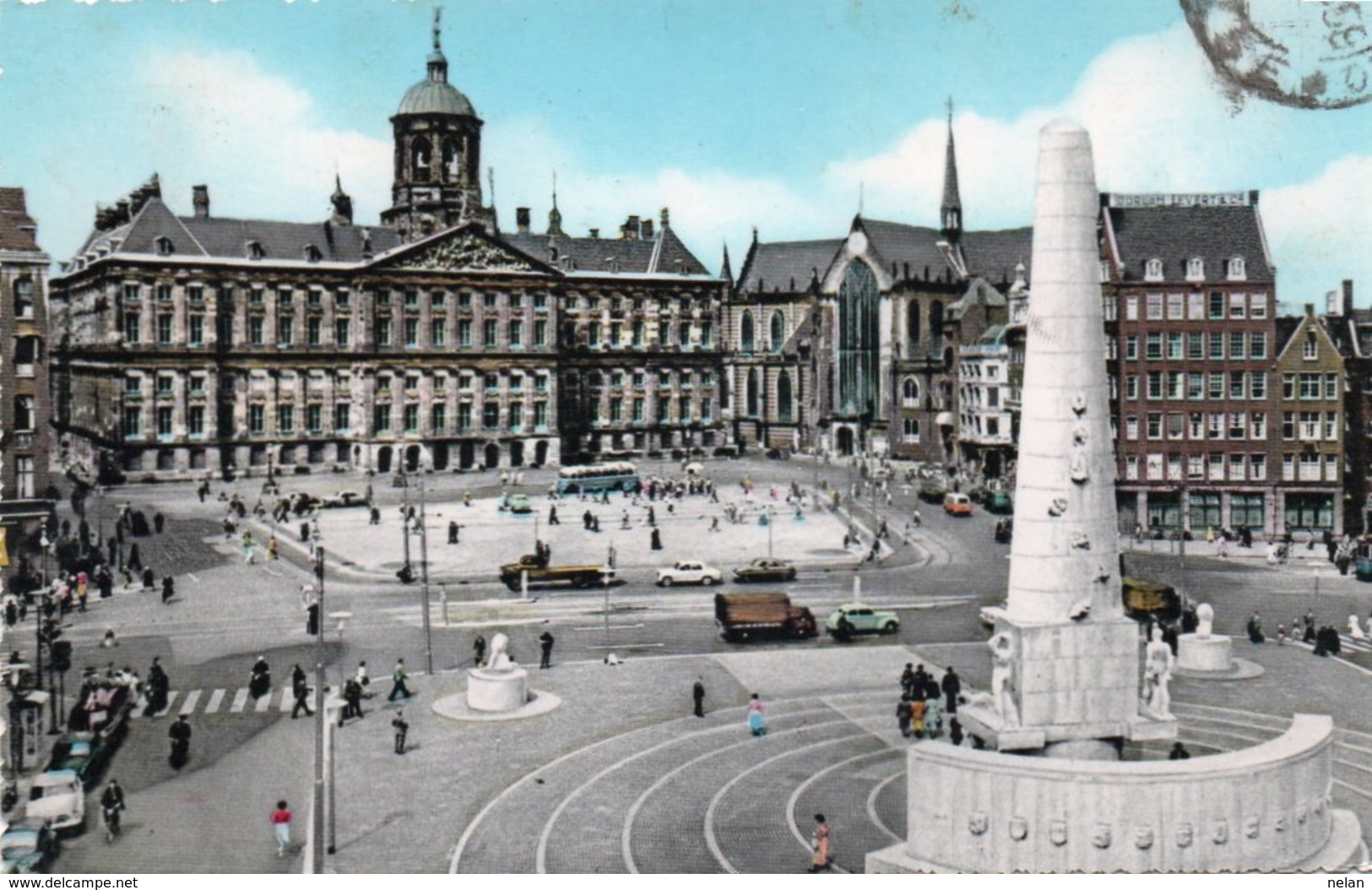 NETHERLANDS-AMSTERDAM-DAM MET KONINKLIJK PALEIS EN NATIONAAL MONUMENT-VIAGGIATA 1959 - Amsterdam