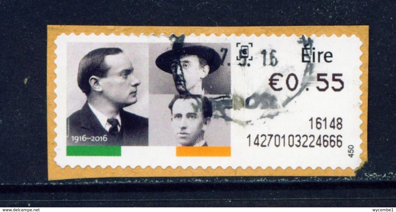 IRELAND  -  2016 Easter Rising SOAR (Stamp On A Roll)  CDS  Used On Piece As Scan - Usados