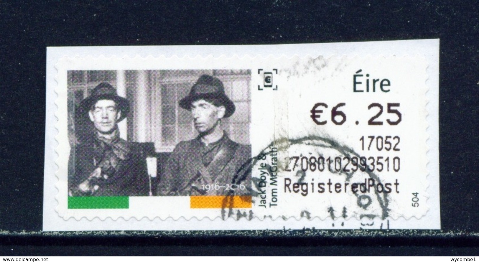 IRELAND  -  2016 Easter Rising SOAR (Stamp On A Roll)  CDS  Used On Piece As Scan - Oblitérés