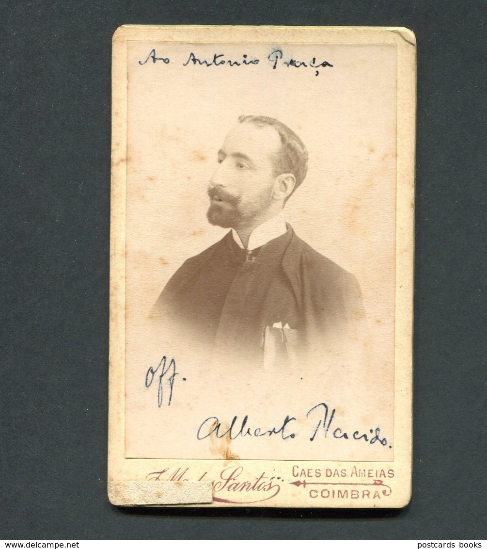 Fotografia ESTUDANTE De COIMBRA Futuro Reitor Da Universidade Do Porto: ALBERTO PLACIDO. Old CDV Photo Portugal - Anciennes (Av. 1900)