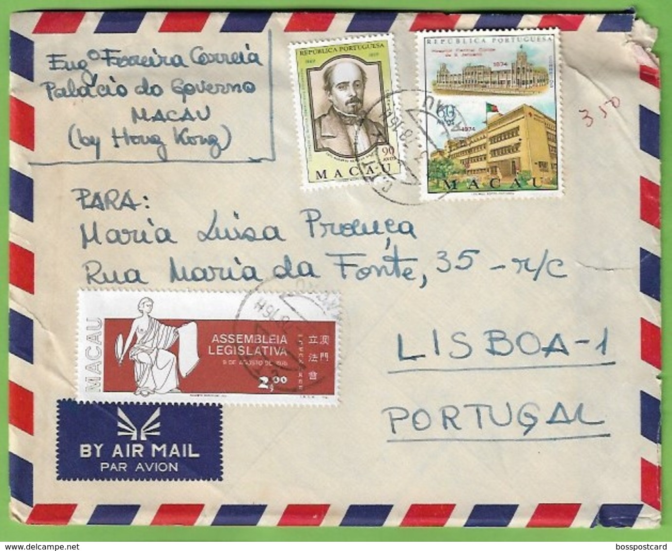 História Postal - Filatelia - Macau - Carta Do Palácio Do Governo - Philately - Macao - China - Cartas & Documentos