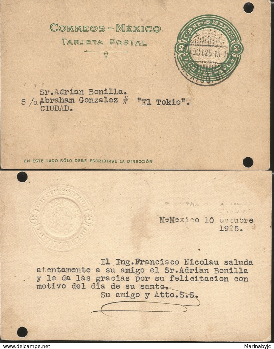 J) 1925 MEXICO, MEXICAN REPUBLIC, 2 CENTS, AZTEC CALENDAR, CIRCULATED COVER, FROM MEXICO TO TOKIO - Mexico