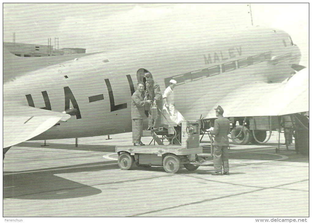 AIRPLANE AEROPLANE AIRCRAFT LISUNOV LI-2 HUNGARIAN AIRLINES MALEV * BUDAPEST FERIHEGY AIRPORT * Reg Volt 0056 * Hungary - 1946-....: Modern Era