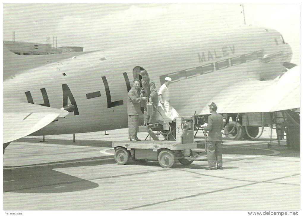 AIRPLANE AEROPLANE AIRCRAFT LISUNOV LI-2 HUNGARIAN AIRLINES MALEV * BUDAPEST FERIHEGY AIRPORT * Reg Volt 0056 * Hungary - 1946-....: Moderne