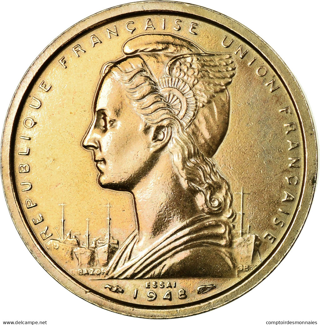 Monnaie, Cameroun, 2 Francs, 1948, Paris, ESSAI, SUP+, Copper-nickel, KM:E6 - Cameroun