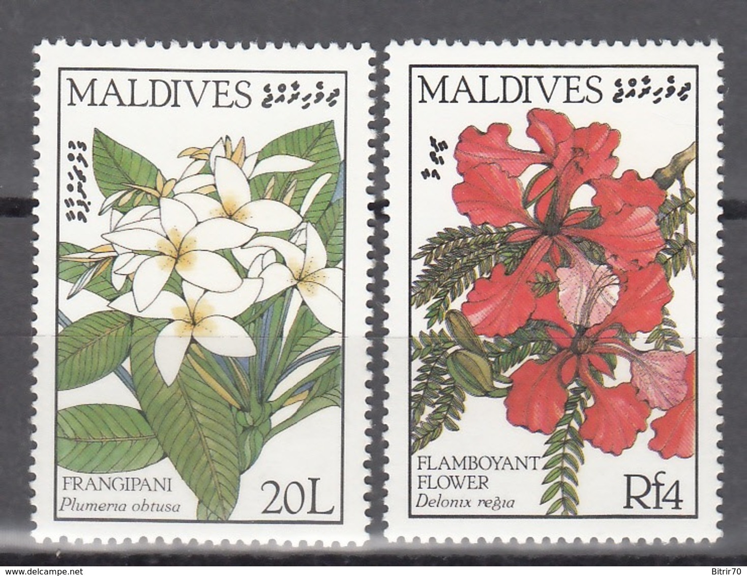 MALDIVES, 1987   Yvert Nº 958 / 959 MNH, Flores - Otros & Sin Clasificación