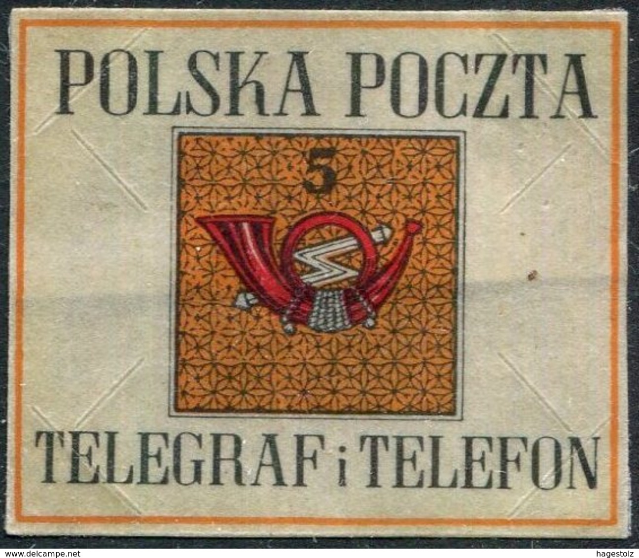 Poland POST TELEGRAPH & TELEPHONE Post-horn Posthorn Cor Postal Cornet Seal Label Vignette Siegelmarke Polen Pologne PTT - Post