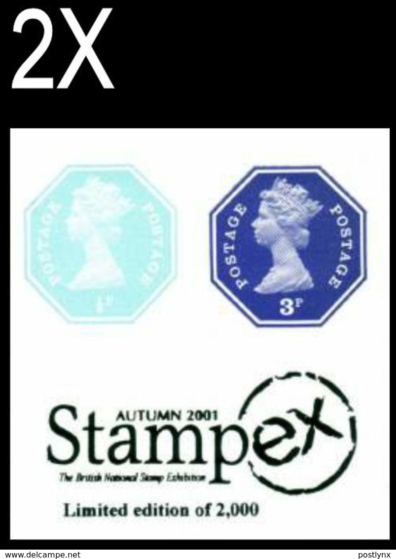 GREAT BRITAIN 1974/2005 Octagon IMPERF. 1p/3p OVPT:Stampex (postally Valid) [PRINT:2000] BULK:2x - Imperforated