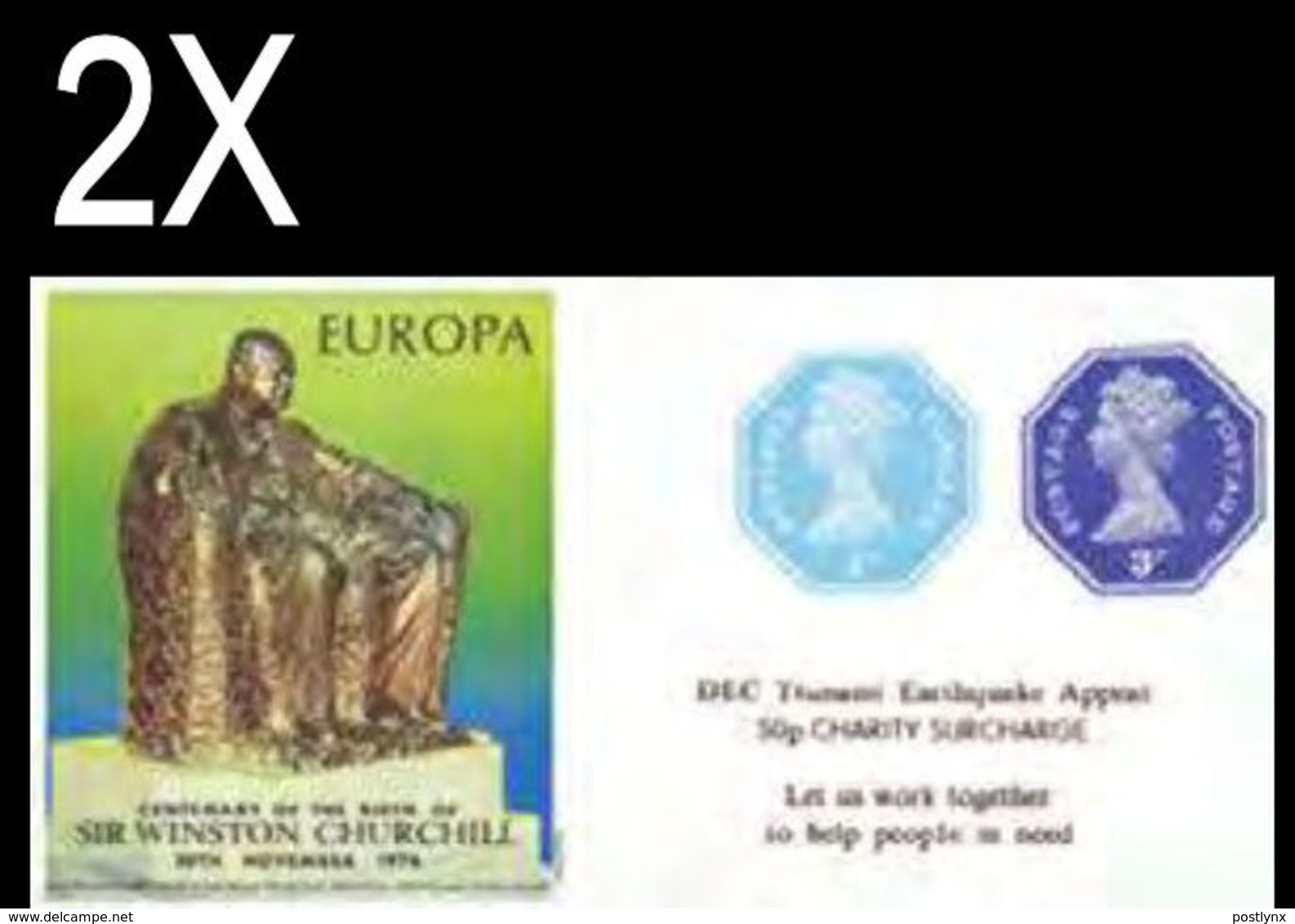 GREAT BRITAIN 1974/2005 Octagon IMPERF. 1p/3p EUROPA Churchill OVPT:Tsunami Sheetlet (postally Valid) BULK:2x - Volledige & Onvolledige Vellen