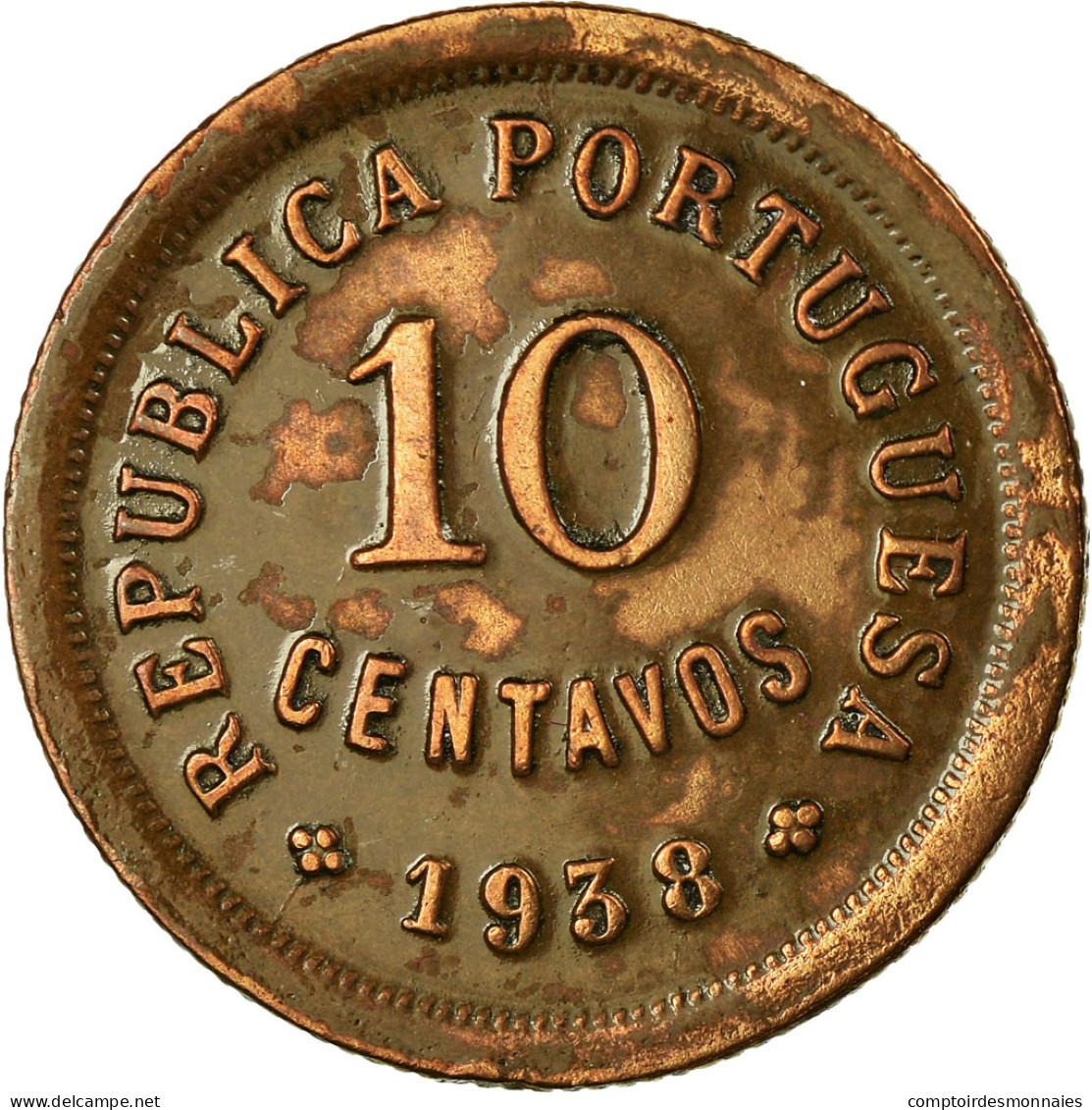Monnaie, Portugal, 10 Centavos, 1938, TTB, Bronze, KM:573 - Portugal