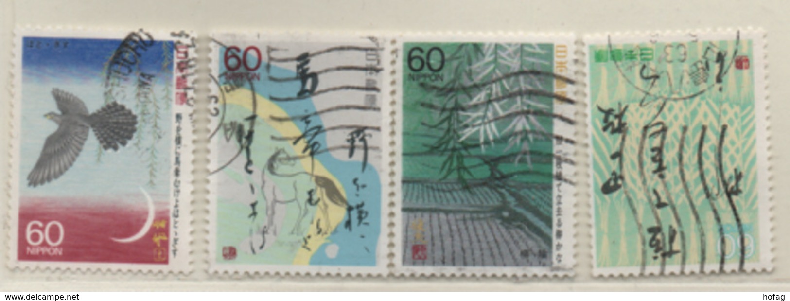Japan 1987 MiNr.: 1740A-1743A Basho Matsuo Gestempelt; Used Yt: 1636-1639 - Usati