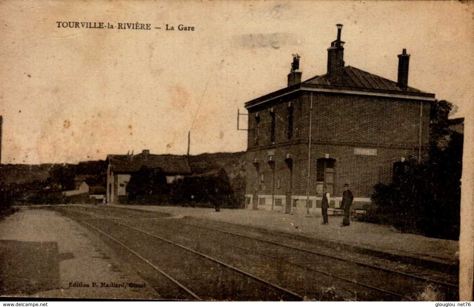 76-TOURVILLE LA RIVIERE...LA GARE...CPA - Autres & Non Classés