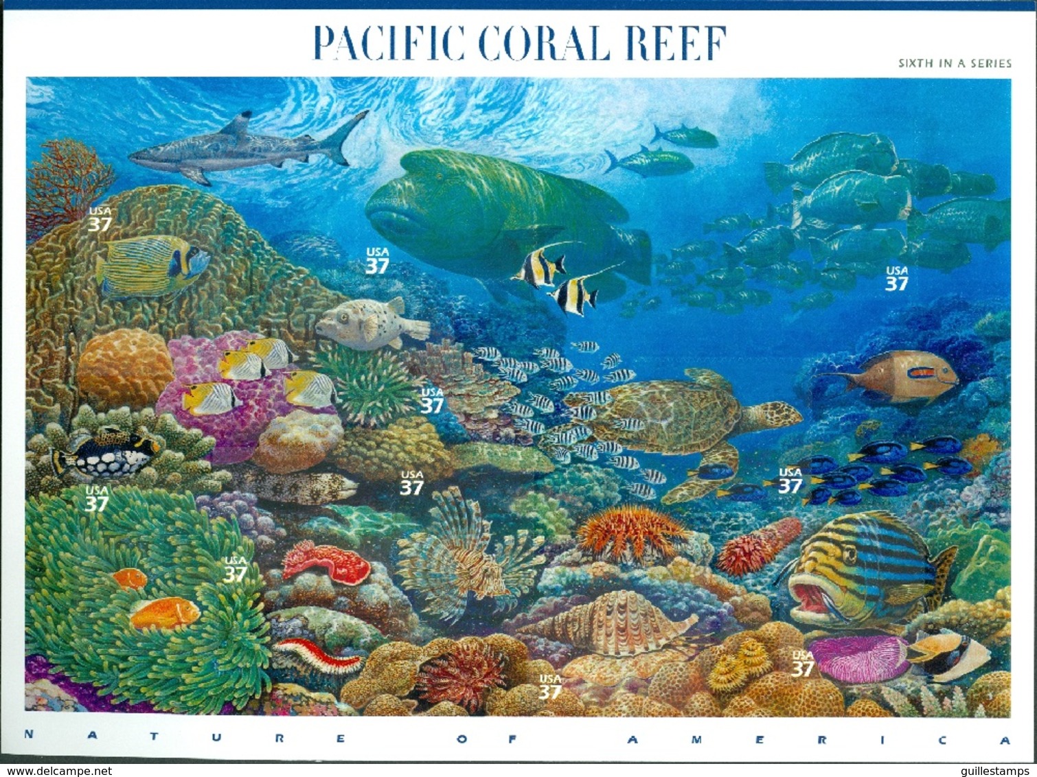 UNITED STATES OF AMERICA 2004 PACIFIC CORAL REEF PANE OF 10** (MNH) - Unused Stamps