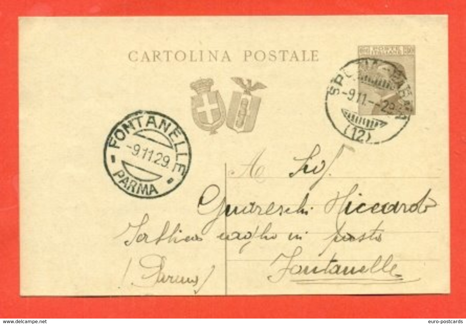 INTERI POSTALI - C 65  - DA BERCETO  PER  FONTANELLE -AMBULANTE SPEZIA - PARMA - Stamped Stationery