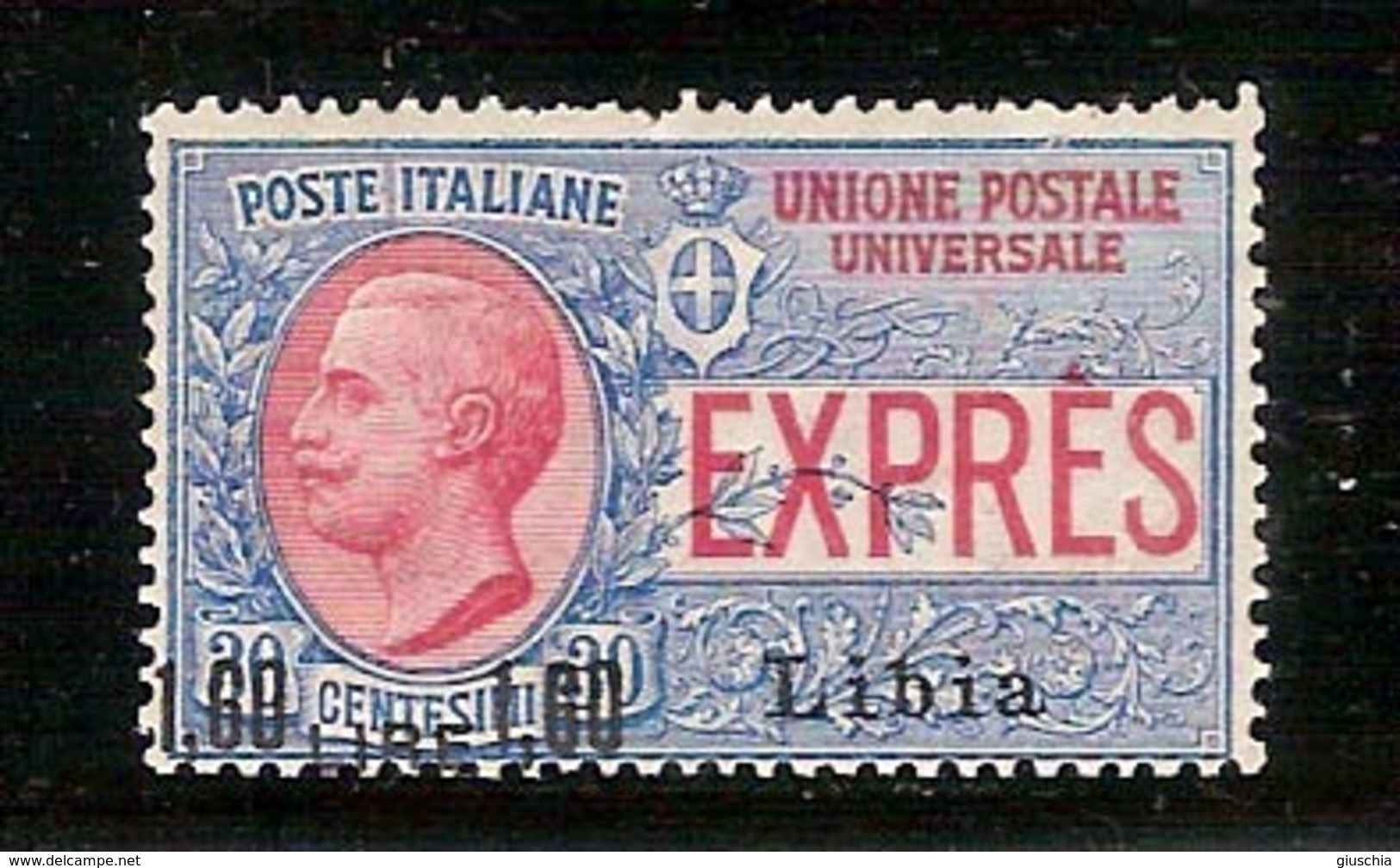 (Fb).Colonie.Libia. 1922.Espresso Soprastampato 1,60 Lire Su 30c**gomma Integra,firmato Chiavarello  (68-14) - Libia