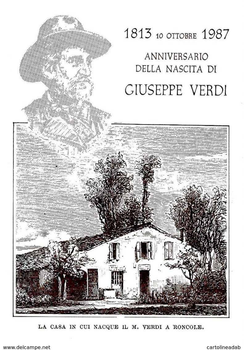 [MD3838] CPM - GIUSEPPE VERDI  - LA CASA IN CUI NACQUE - IN RILIEVO GOMMOSO - BERTOLETTI TIRATURA LIMITATA NUMERATA - NV - Cantanti E Musicisti