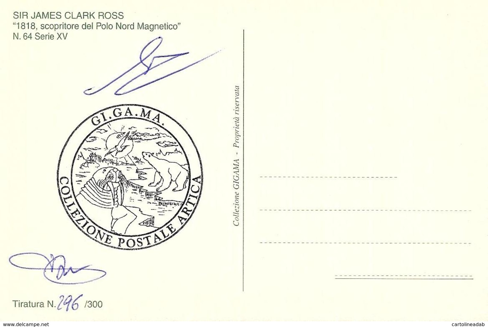 [MD3816] CPM - COLLEZIONE POSTALE ARTICA N° 64 CON ANNULLO E FIRME 1818 SIR JAMES CLARK ROSS - NV - Histoire