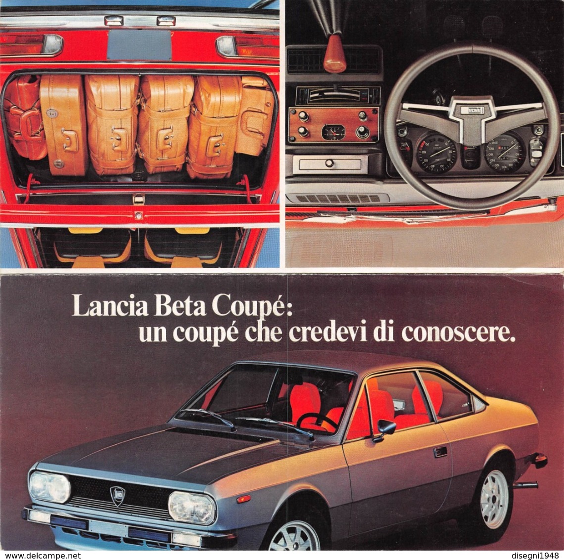 08620 "LANCIA BETA COUPE'" PIEGHEVOLE ILLUSTRATO ORIGINALE - Automobili