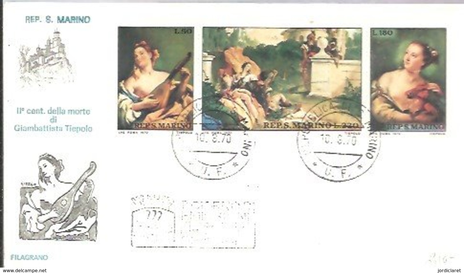 FDC SAN MARINO   TIEPOLO - Sonstige & Ohne Zuordnung